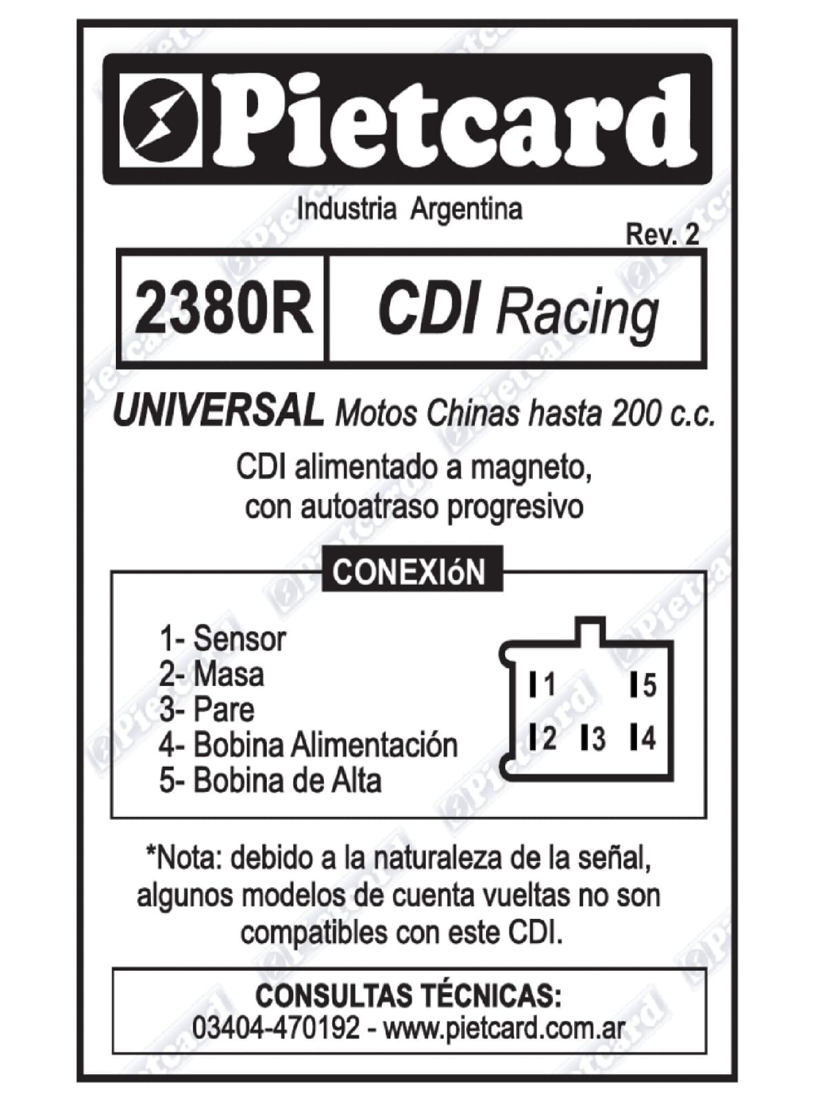 CDI PIETCARD RACING 2380R universal